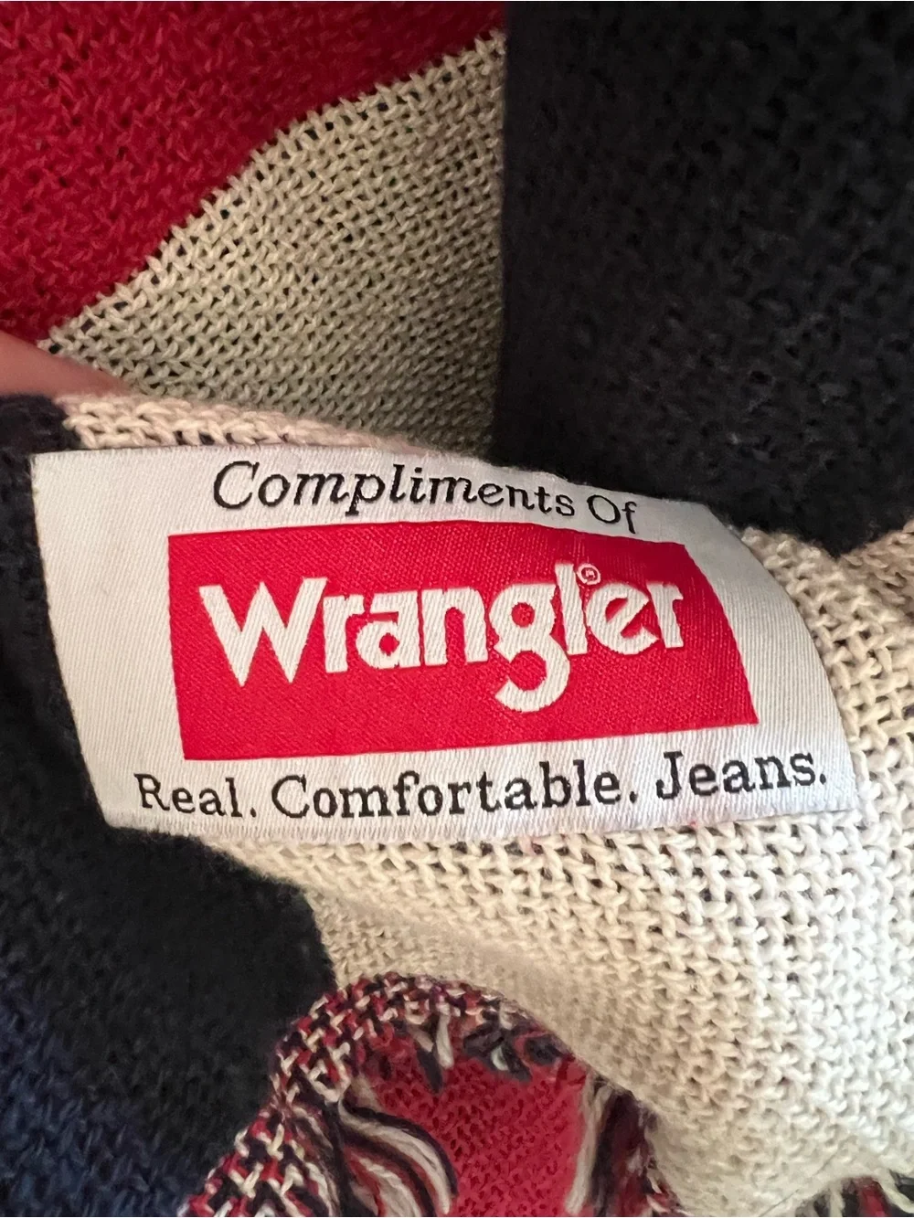 Wrangler Patriotic Star & Stripe tapestry throw blanket Red, White & Blue 72x46
